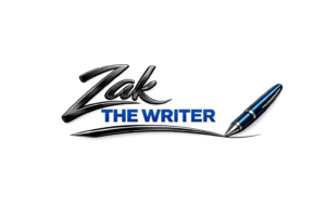 ZakTheWriter logo with fountain pen